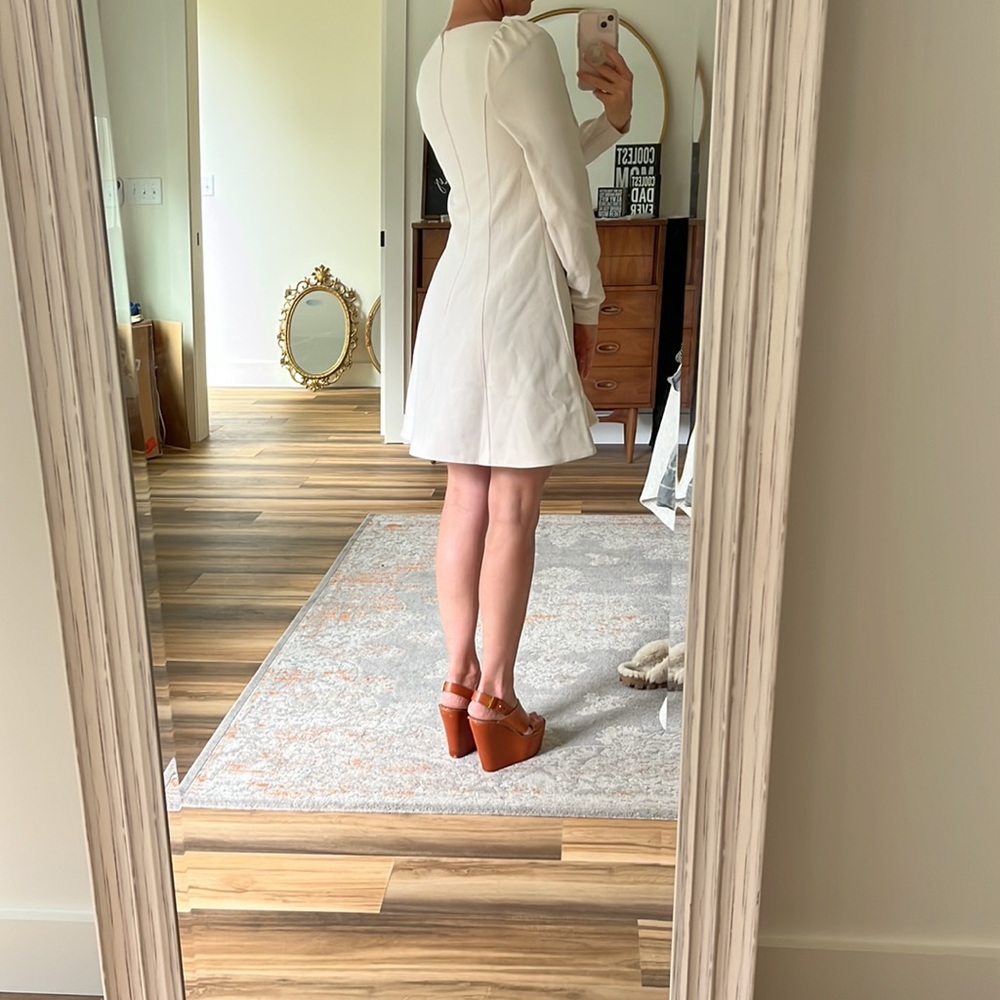 EVER NEW Melbourne Ivory Square Neck Flare Dress‎ Size US 6 NWT - Picture 3 of 7